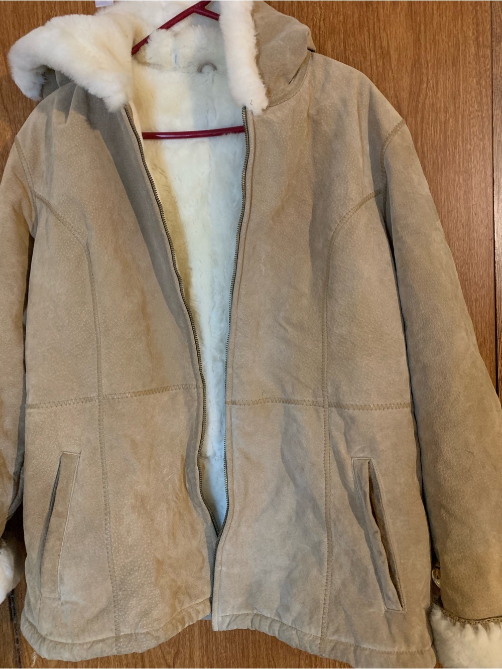 Wilsons Leather Cream Suede Teddy-Lined Jacket